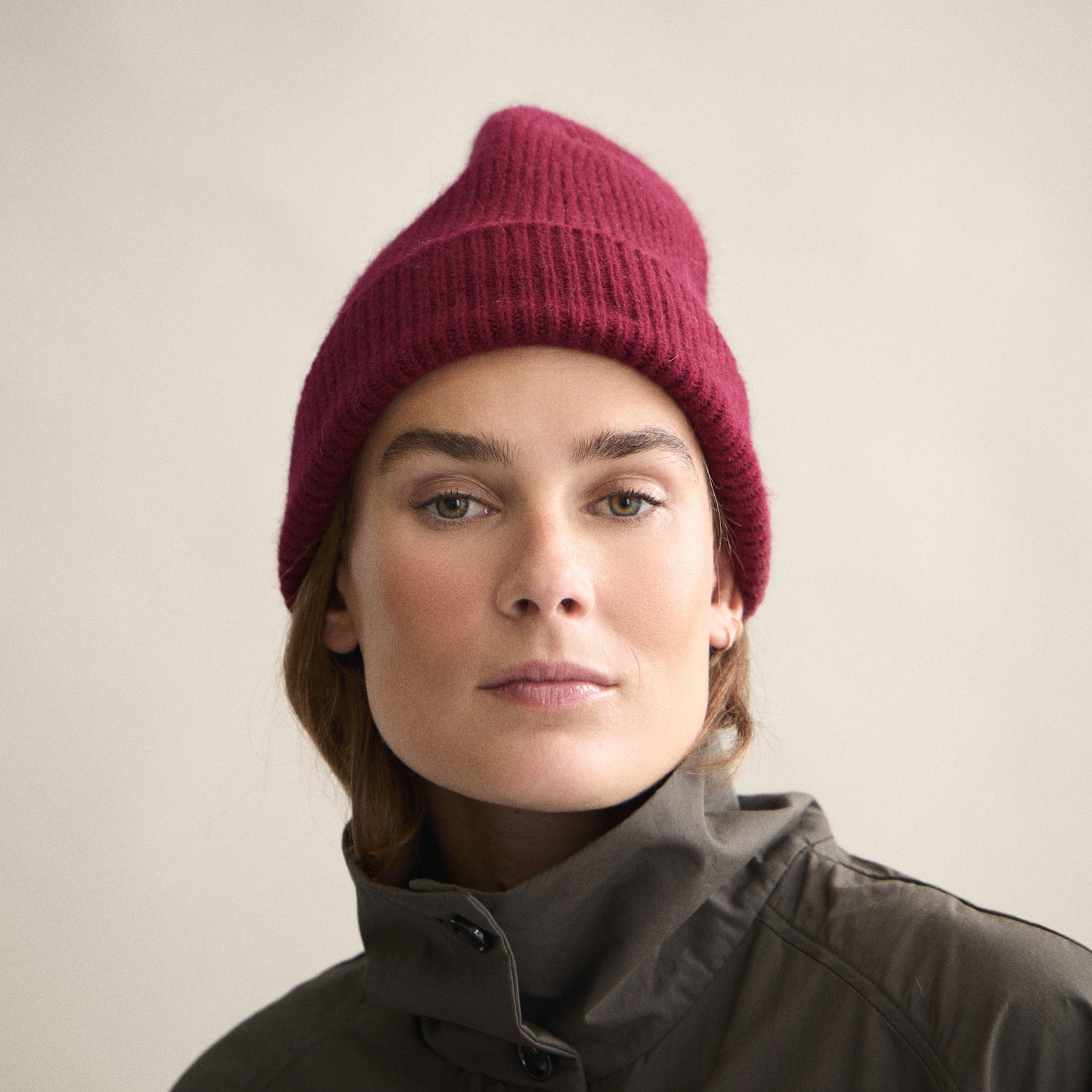 Ribbed Beanie In Wine