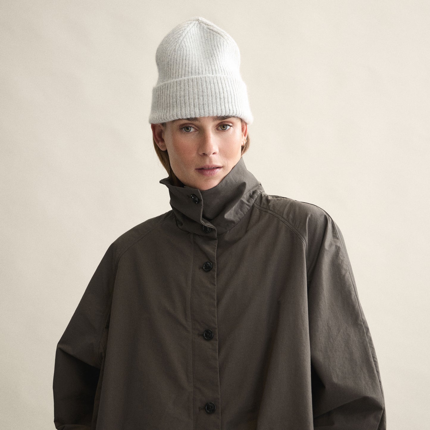 Ribbed Beanie In Silver