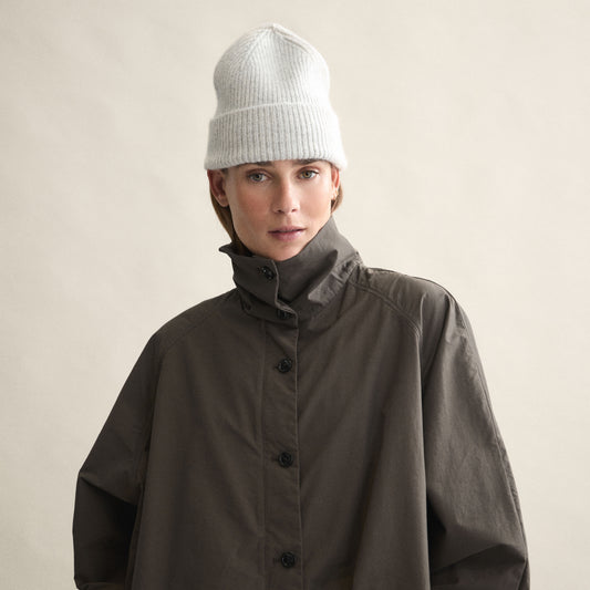 Ribbed Beanie In Silver