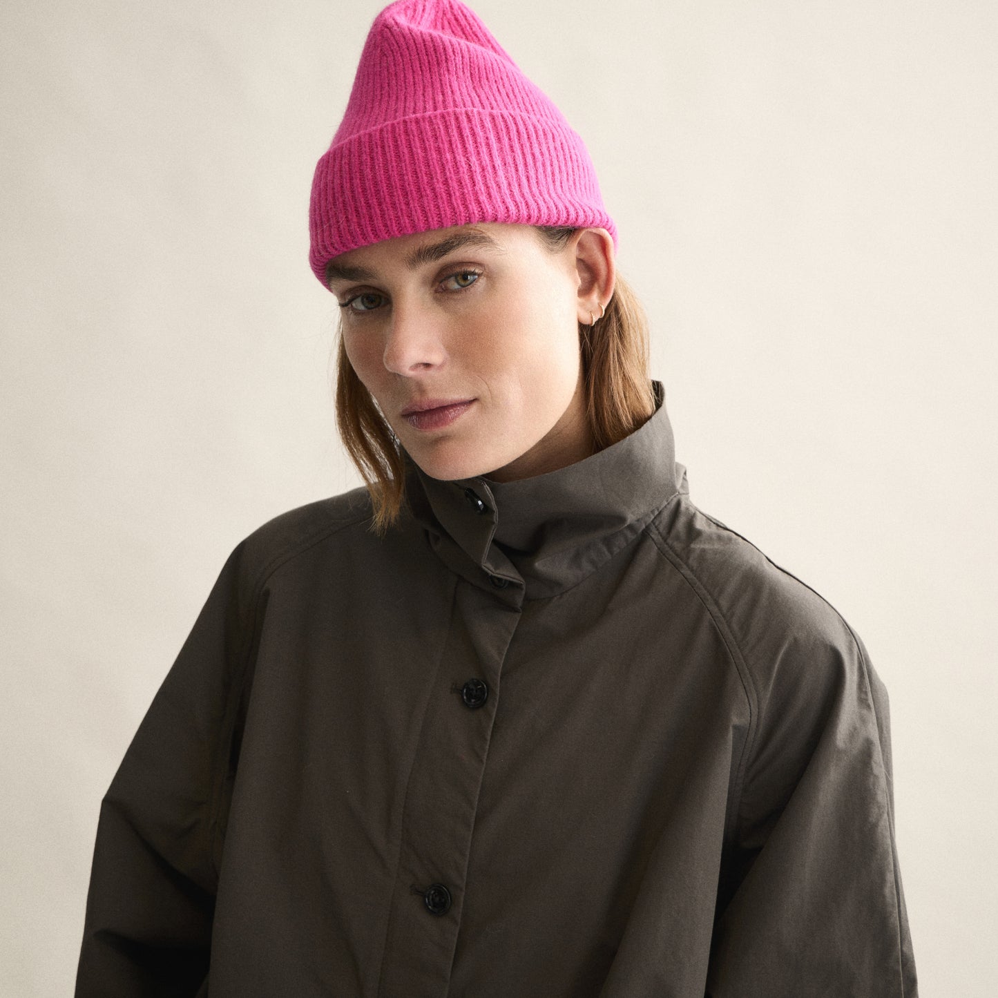 Ribbed Beanie In Lipstick