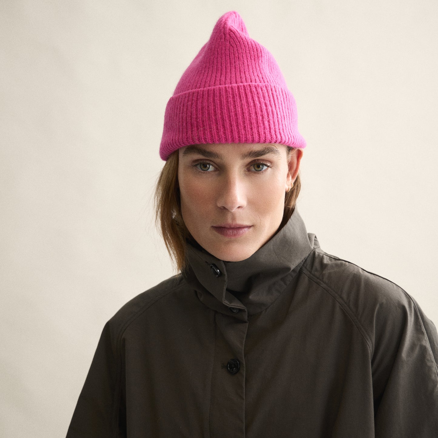 Ribbed Beanie In Lipstick