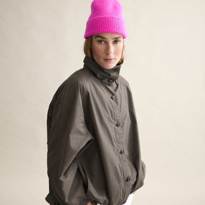 Ribbed Beanie In Poppy Pink