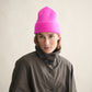 Ribbed Beanie In Poppy Pink