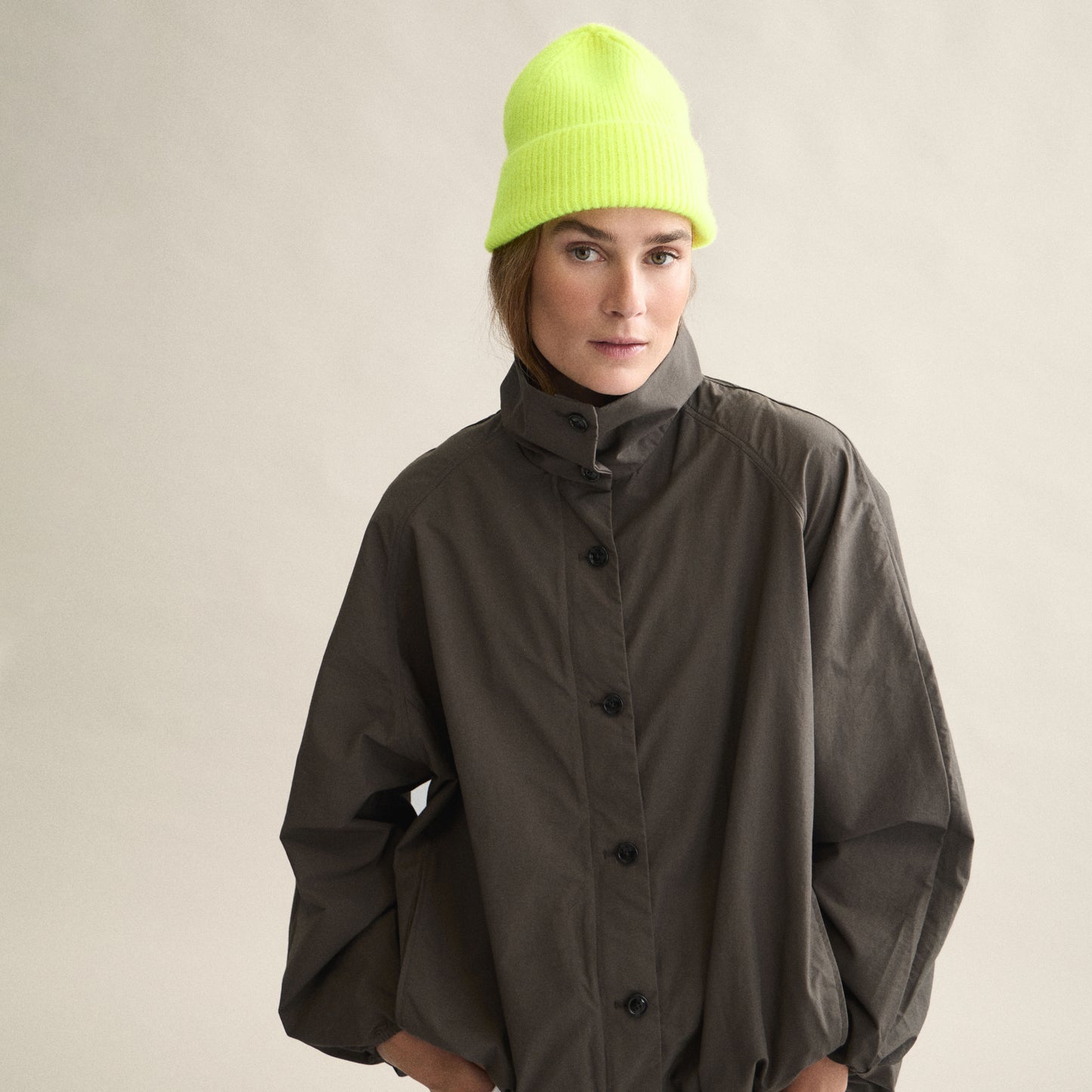 Ribbed Beanie In Fluo Yellow