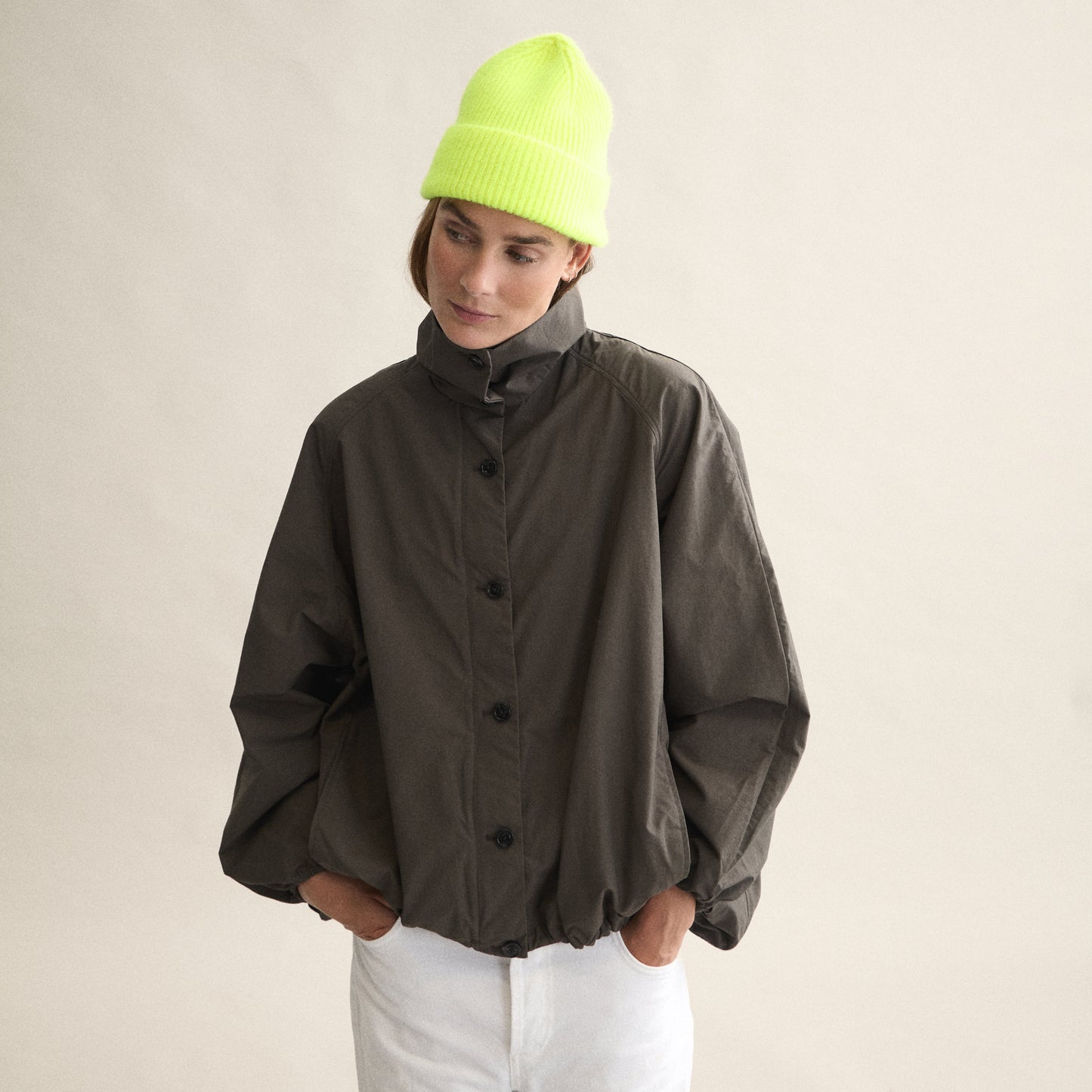 Ribbed Beanie In Fluo Yellow