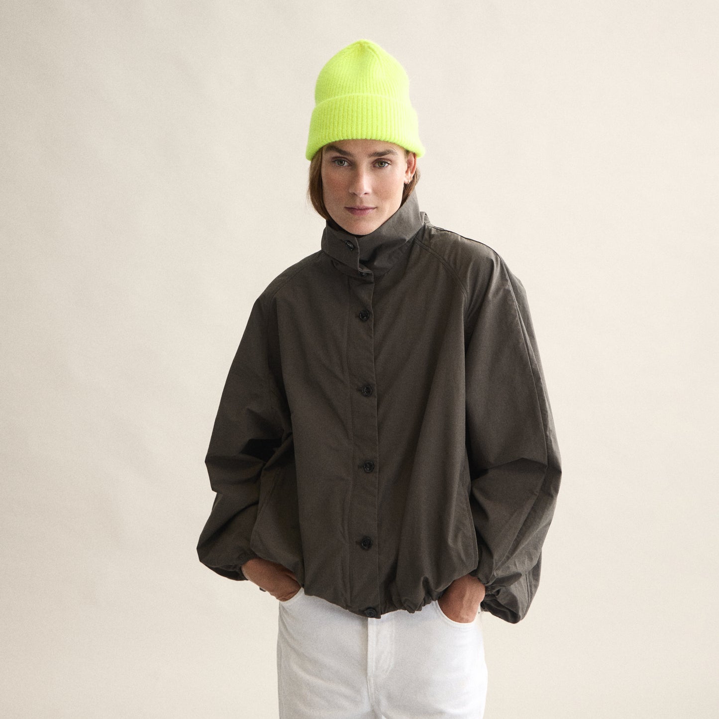 Ribbed Beanie In Fluo Yellow