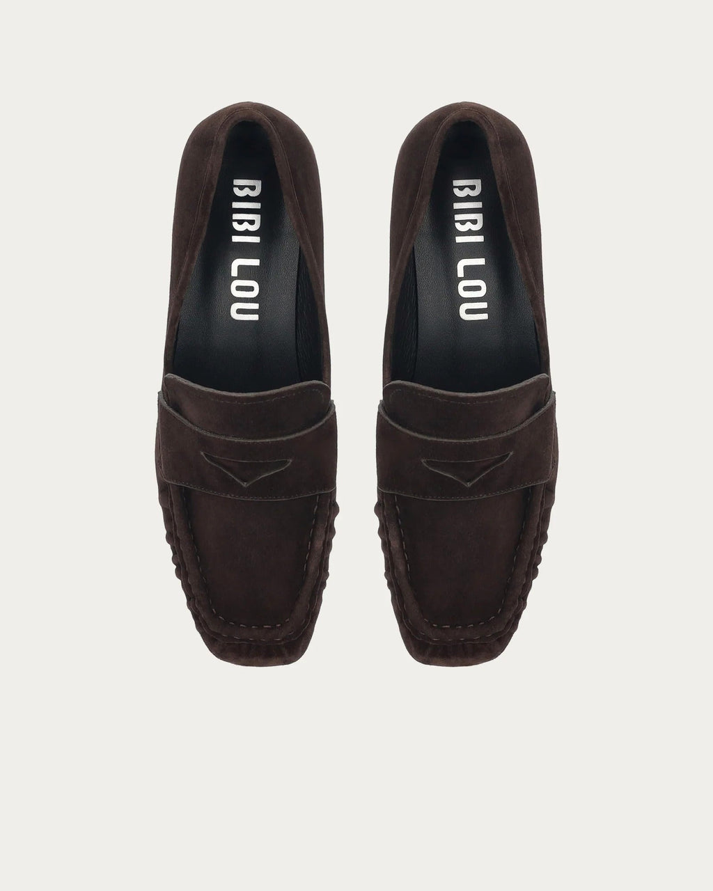 Bibi Lou Lyra Loafer In Brown Suede, top view of the pair
