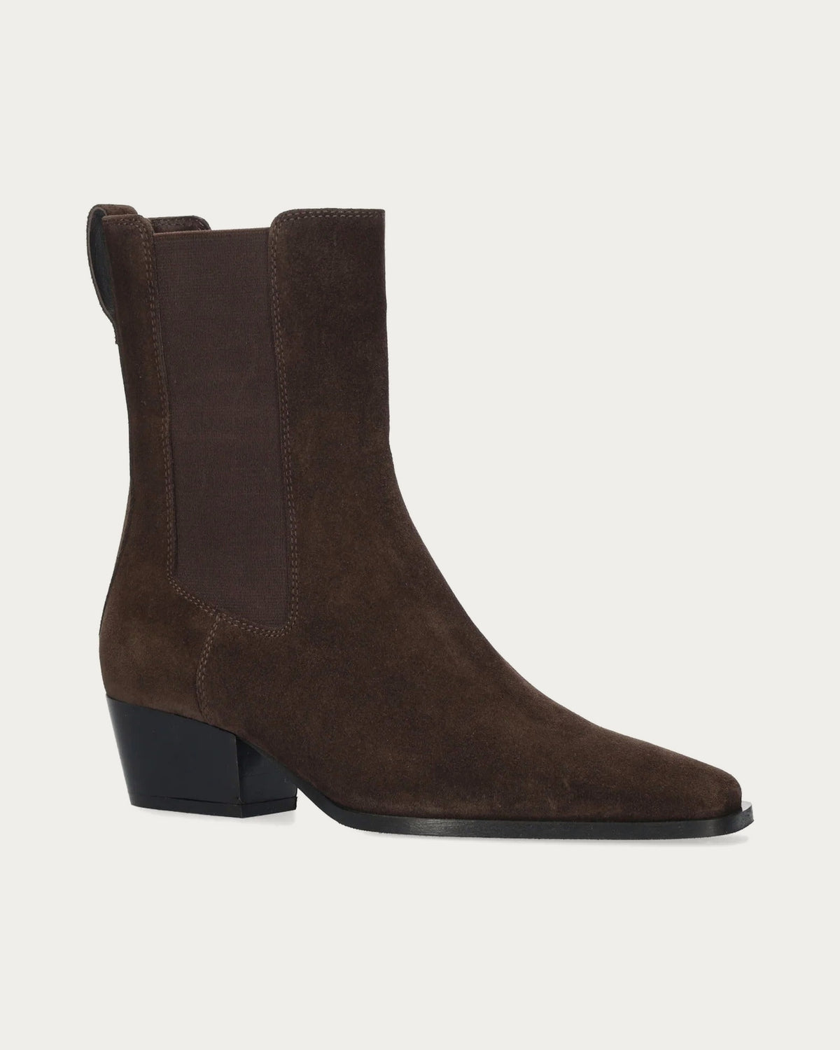 BiBi Lou Spinel brown suede ankle boot, angled view