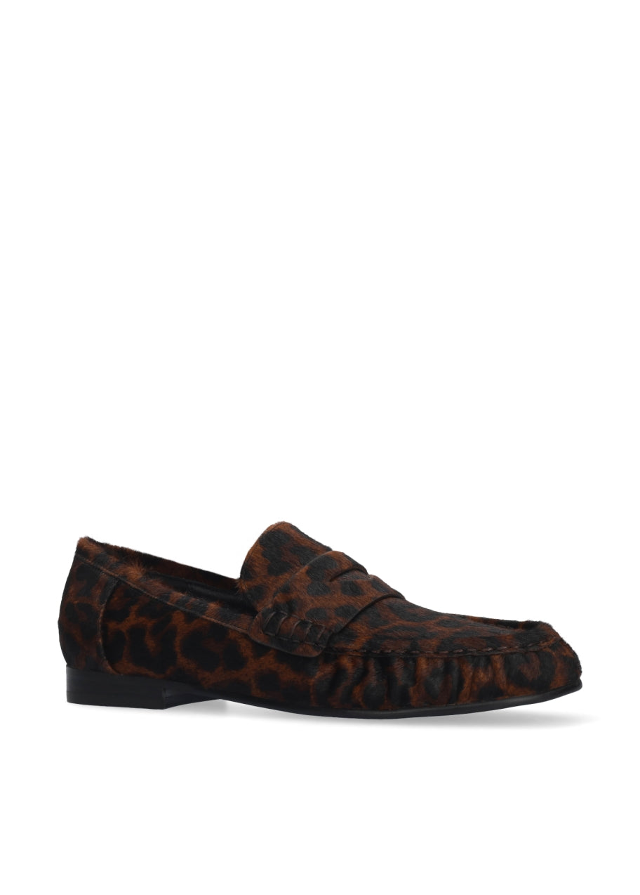 Pony Hair Leopard Print Loafer