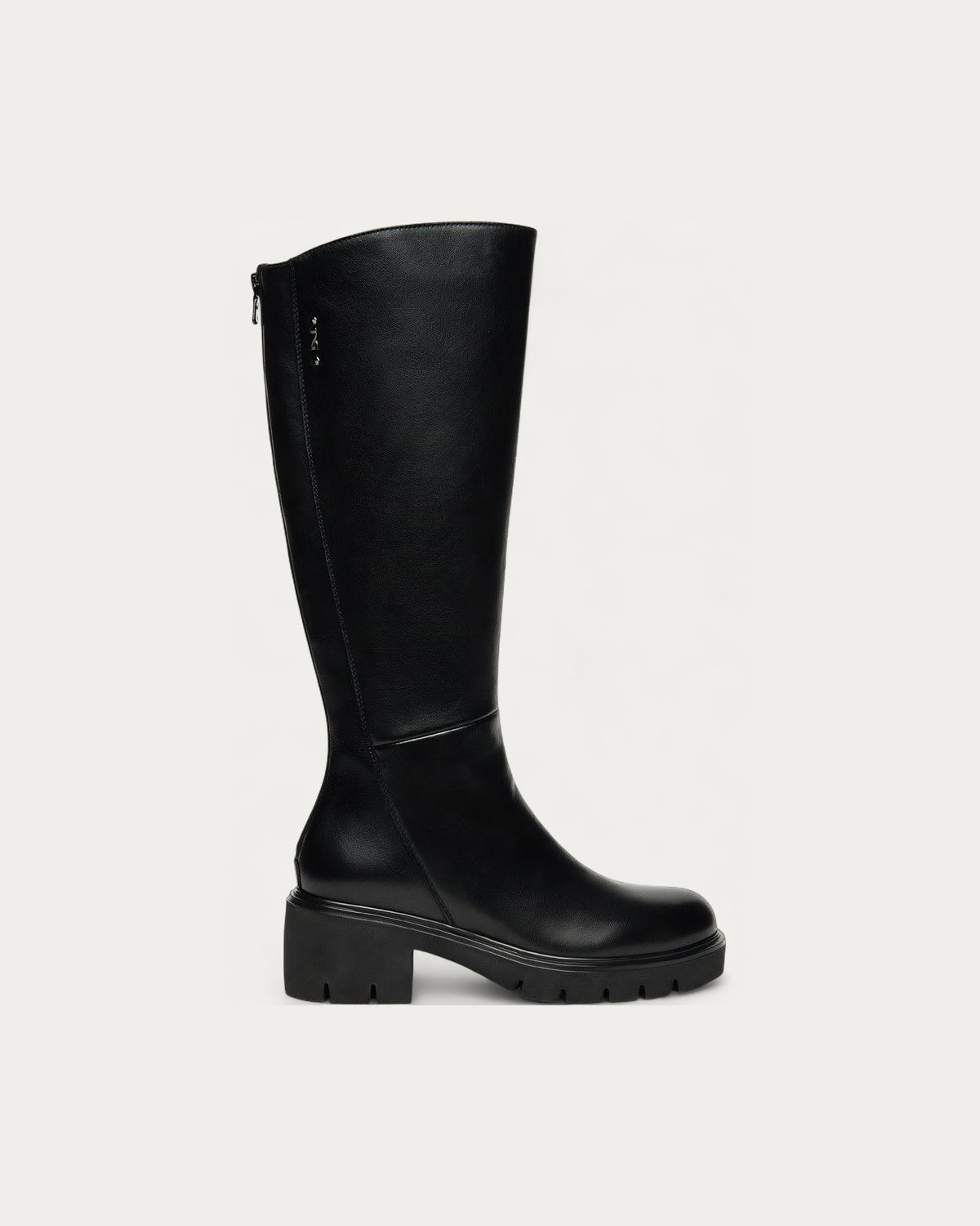 Black Leather Knee High Boot - side profile