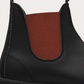 Blundstone 508 Black with Red Chelsea Boot heel with embossed Blundstone logo