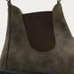 Blundstone 585 Rustic Brown Chelsea Boot heel with embossed Blundstone logo and double stitching