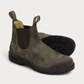 Pair of Blundstone 585 Rustic Brown Chelsea Boots showing the TPU outsole tread