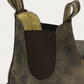 Blundstone 585 Chelsea Boot pull tab with Tasmania Australia branding and soft leather lining