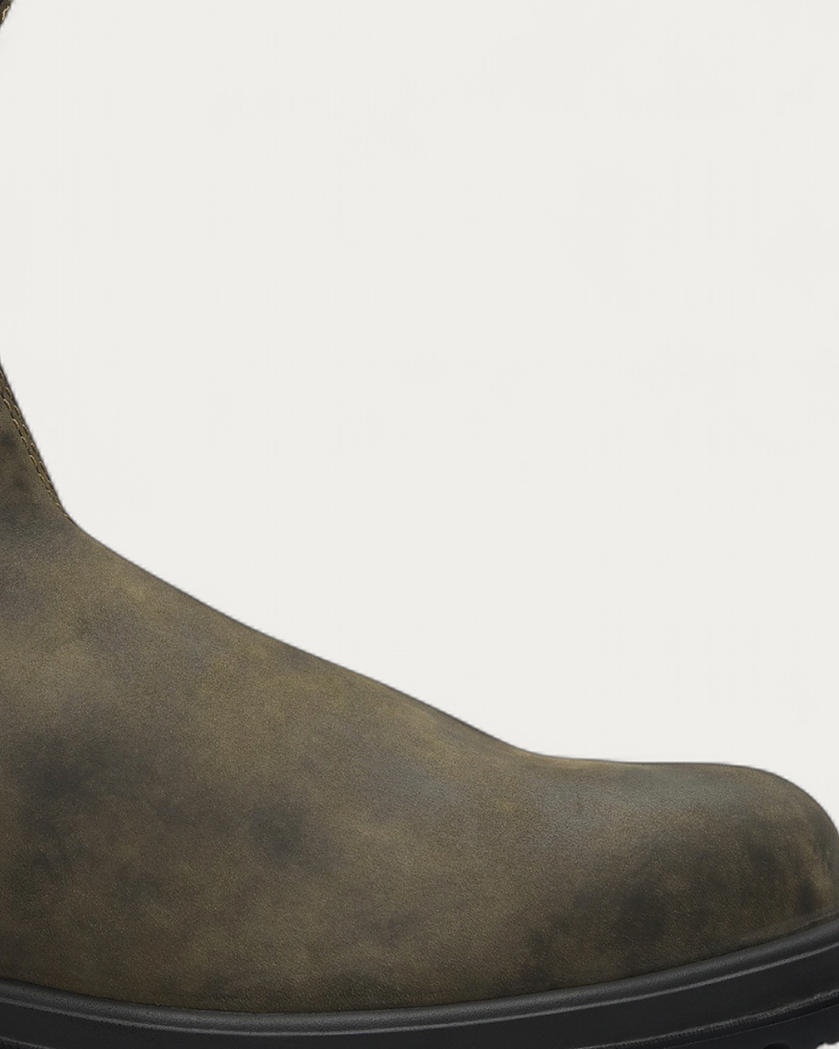 Blundstone 585 Rustic Brown Chelsea Boot mottled waxed nubuck leather toe detail