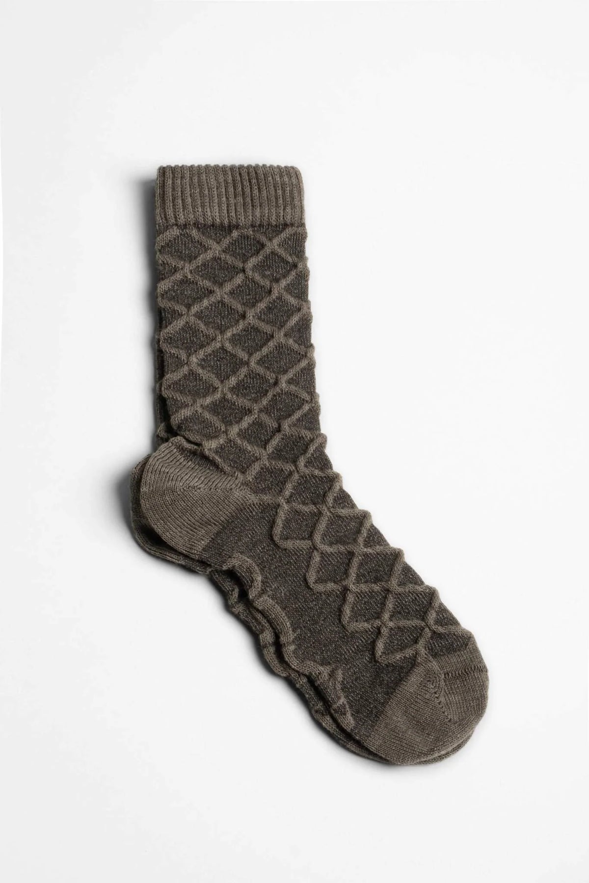 Aydo Studios Barasov Crossover socks in Silent Matter, single sock