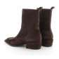 Brown Suede Ruffle Boot
