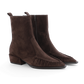 Brown Suede Ruffle Boot