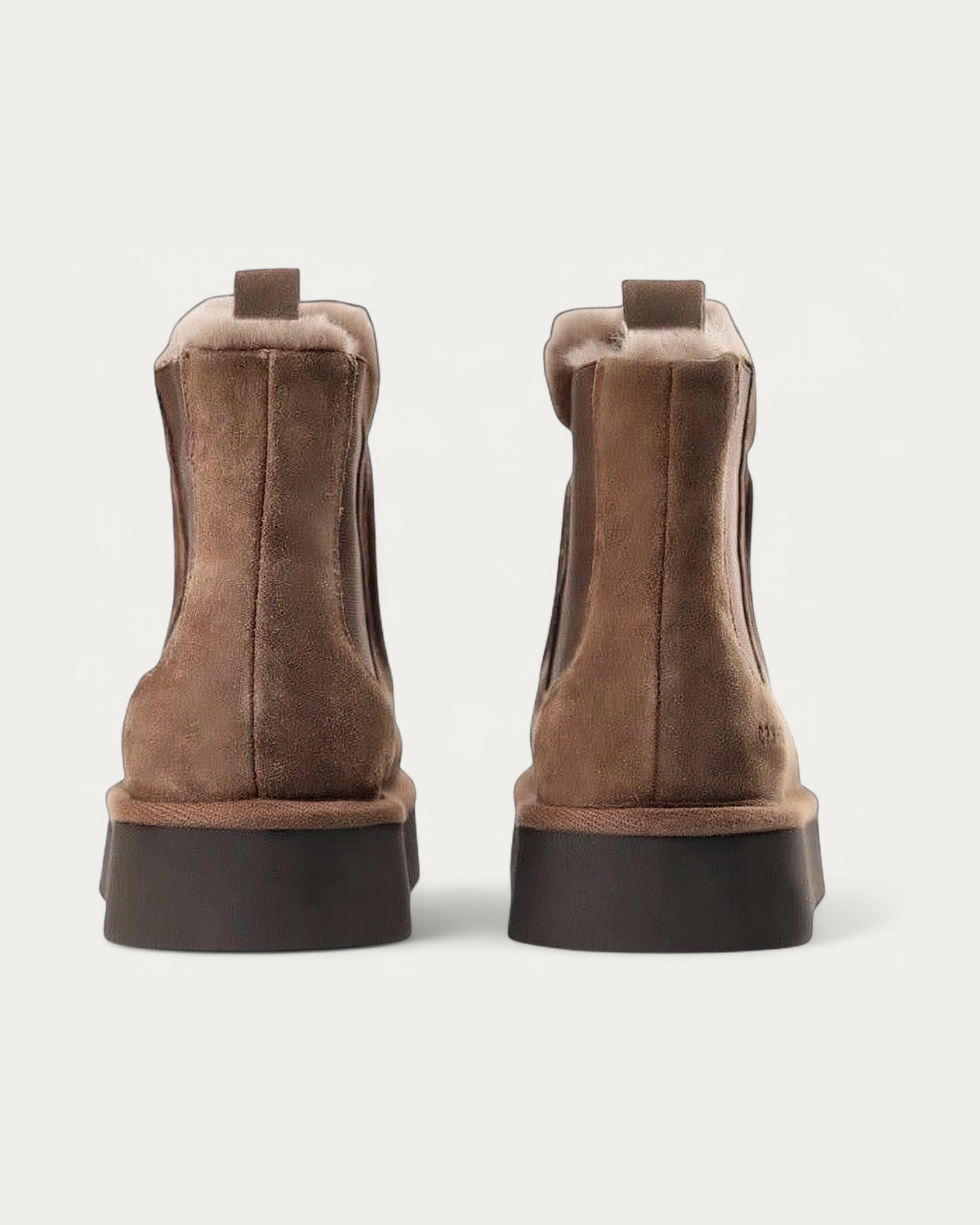Copenhagen Studios CPH267 Mokka suede Chelsea boots, back view with pull tab