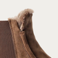 Lambskin-lined collar and elastic panel on the Copenhagen Studios CPH267 Mokka Chelsea boot
