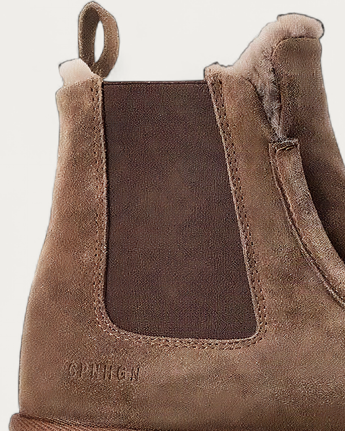 Pull tab and suede upper of the Copenhagen Studios CPH267 Mokka Chelsea boot
