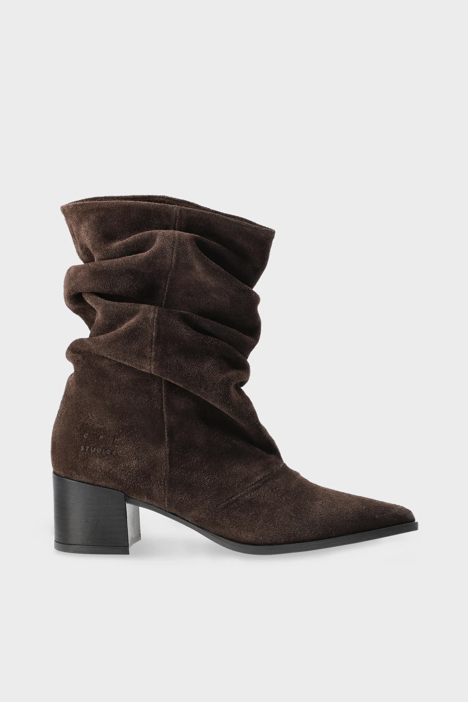 Copenhagen Studios Suede Chocolate Heeled Boot - view 1