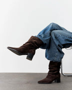Copenhagen Studios Suede Chocolate Heeled Boot - view 2