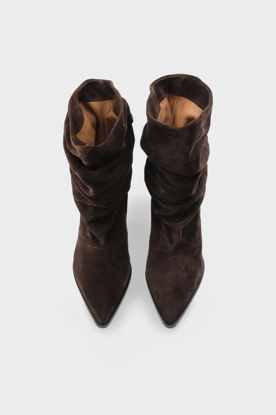 Copenhagen Studios Suede Chocolate Heeled Boot - view 3