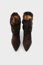 Copenhagen Studios Suede Chocolate Heeled Boot - view 3