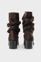 Copenhagen Studios Suede Chocolate Heeled Boot - view 6