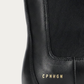 Gold CPNHGN logo on the heel of the Copenhagen Studios CPH500 Chelsea boot
