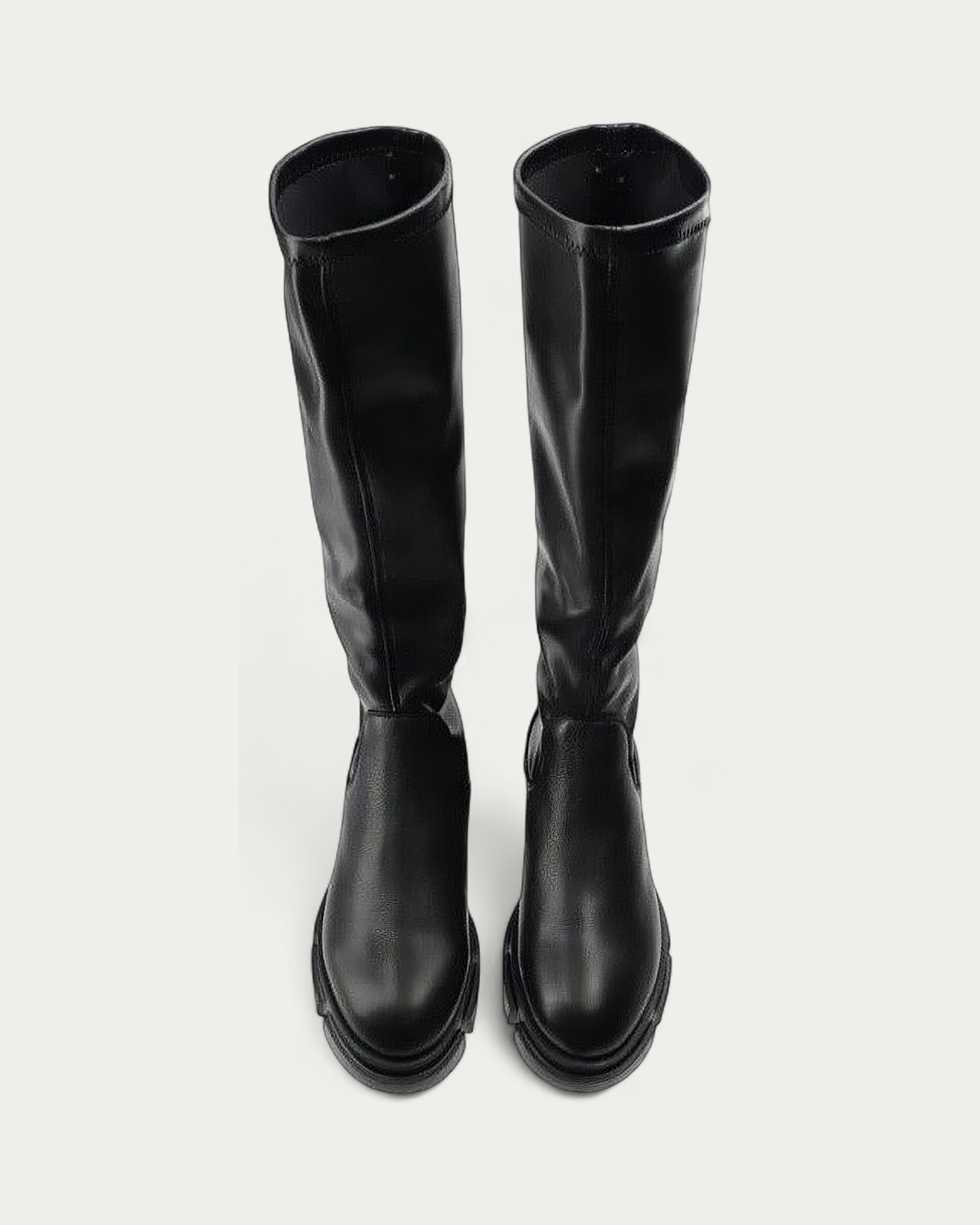 Pair of Copenhagen Studios CPH556 black long boots, front view