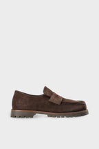 Copenhagen Studios Suede Chocolate Penny Loafer - view 1