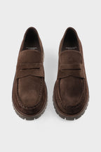 Copenhagen Studios Suede Chocolate Penny Loafer - view 2