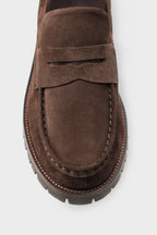 Copenhagen Studios Suede Chocolate Penny Loafer - view 4