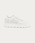 Copenhagen Studios white leather and suede platform sneaker with perforated toe and chunky sole, side profile
