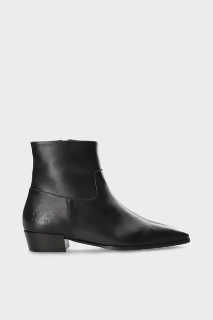 Leather Ankle Boot With Low Heel