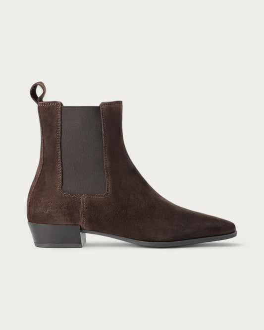 Copenhagen Studios Suede Chocolate Pointed Chelsea Boot - view 1