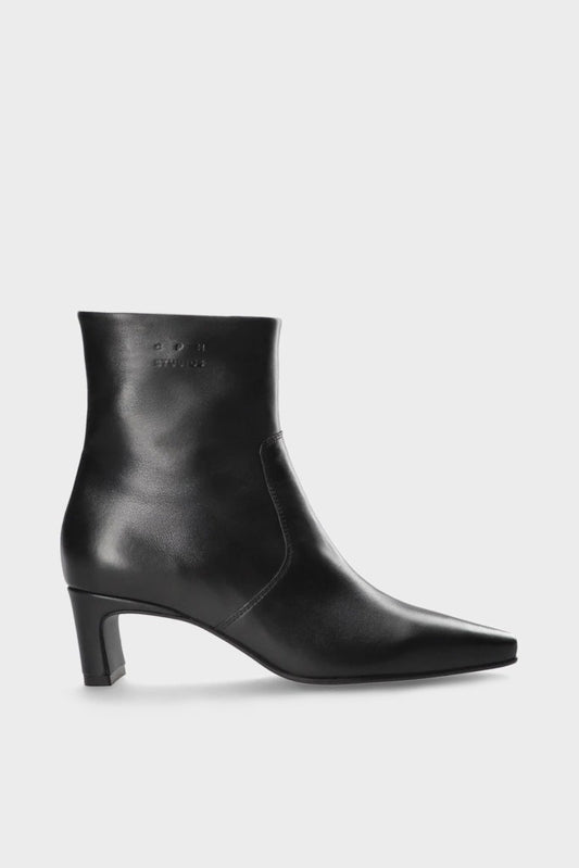 Black Leather Ankle Boot