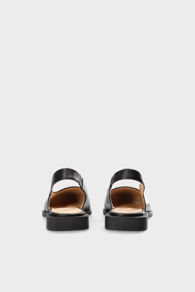Black Leather Slingback