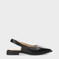 Black Leather Slingback