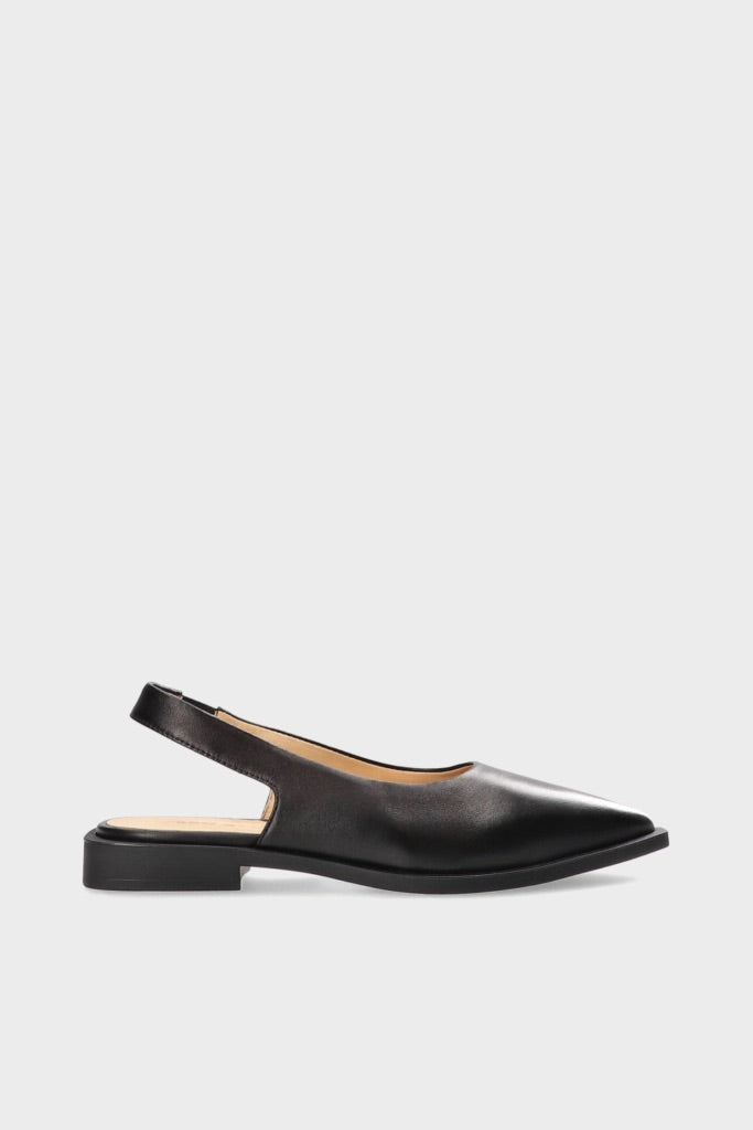 Black Leather Slingback