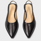 Black Leather Slingback