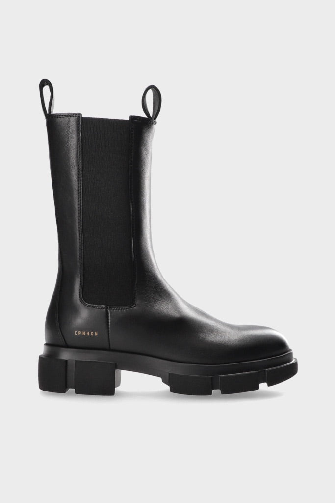 CPH500 Black Leather High Chelsea Boot