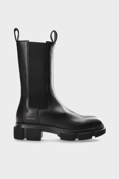 CPH500 Black Leather High Chelsea Boot