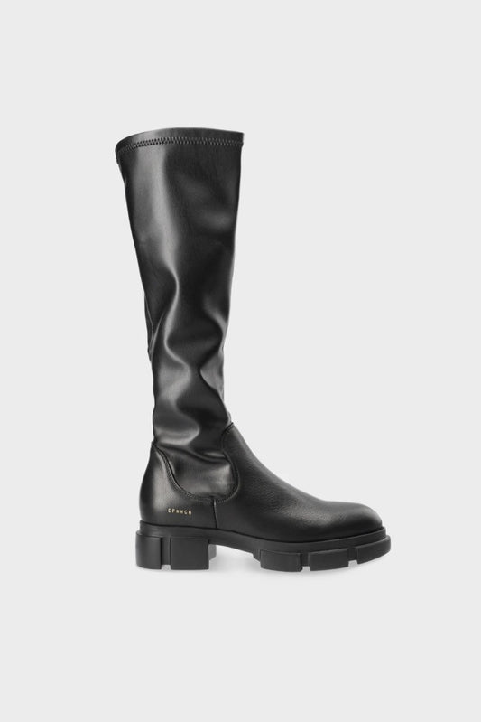 CPH556 Stretch Black Vegan Long Boots