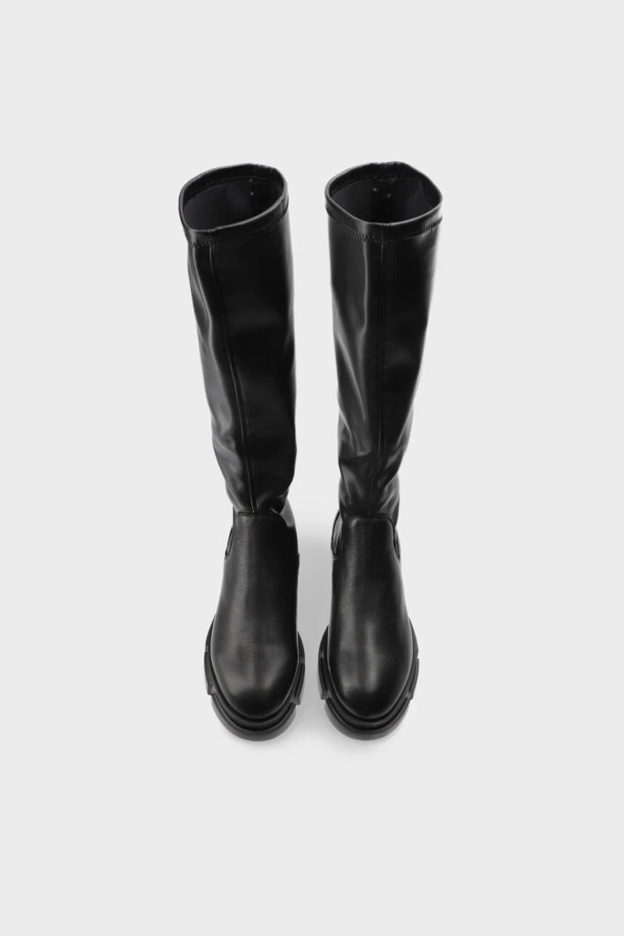 CPH556 Stretch Black Vegan Long Boots