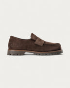 Copenhagen Studios Suede Chocolate Penny Loafer - view 1