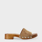 Suede Wooden Clog Sandal