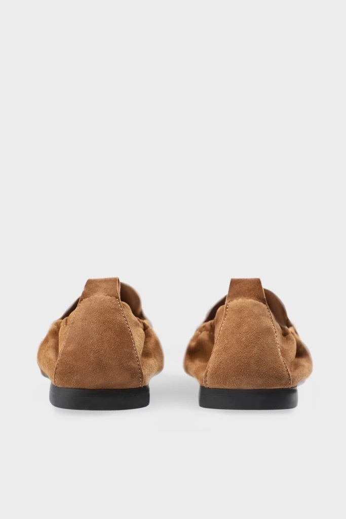 Suede Loafer With Ruffle Detail